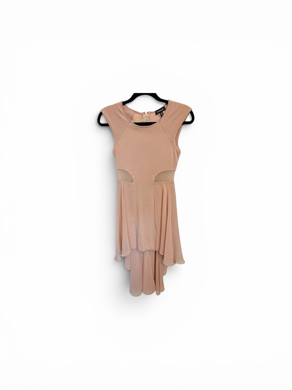 bebe Blush High-Low Cutout Layered Dress